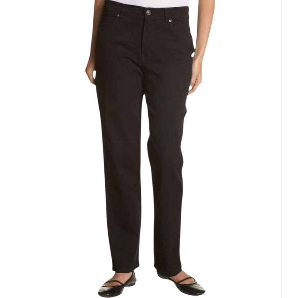 Gloria Vanderbilt Classic Black Stretch Jeans High Waist, Size 14 P Short NWT